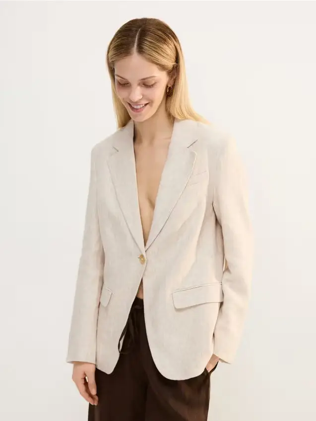 Blazer in lino - beige