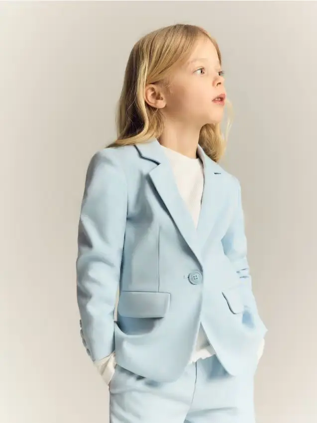 Blazer in misto viscosa - blu pallido