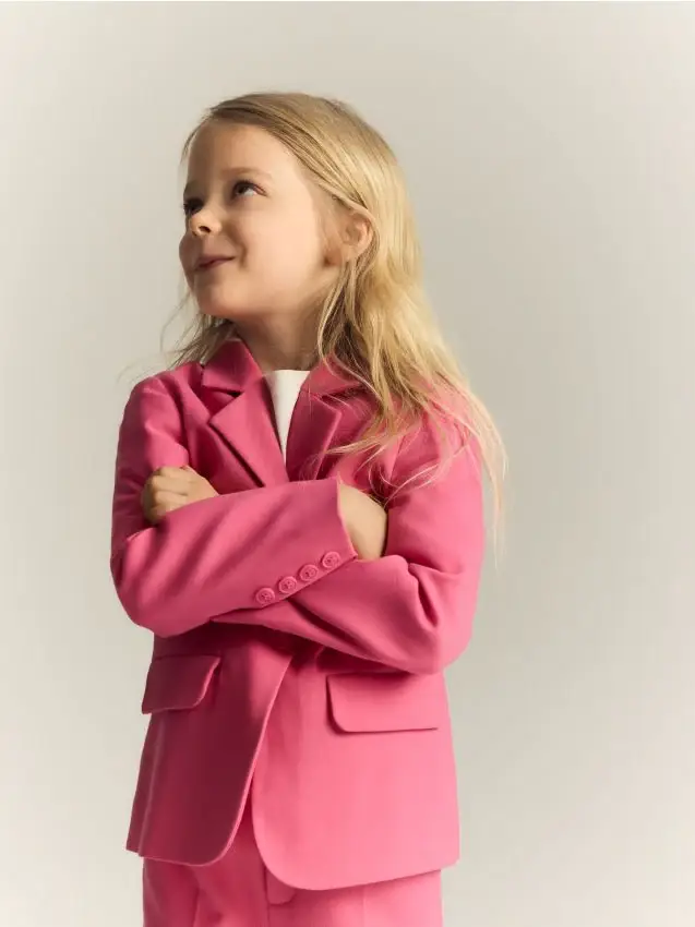 Blazer in misto viscosa - fucsia