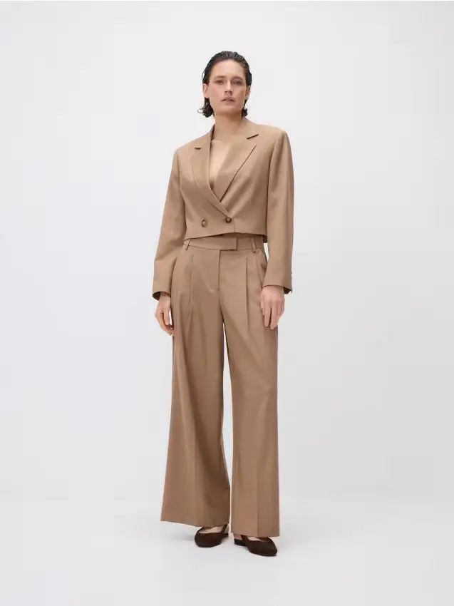 Blazer in misto viscosa - marrone dorato