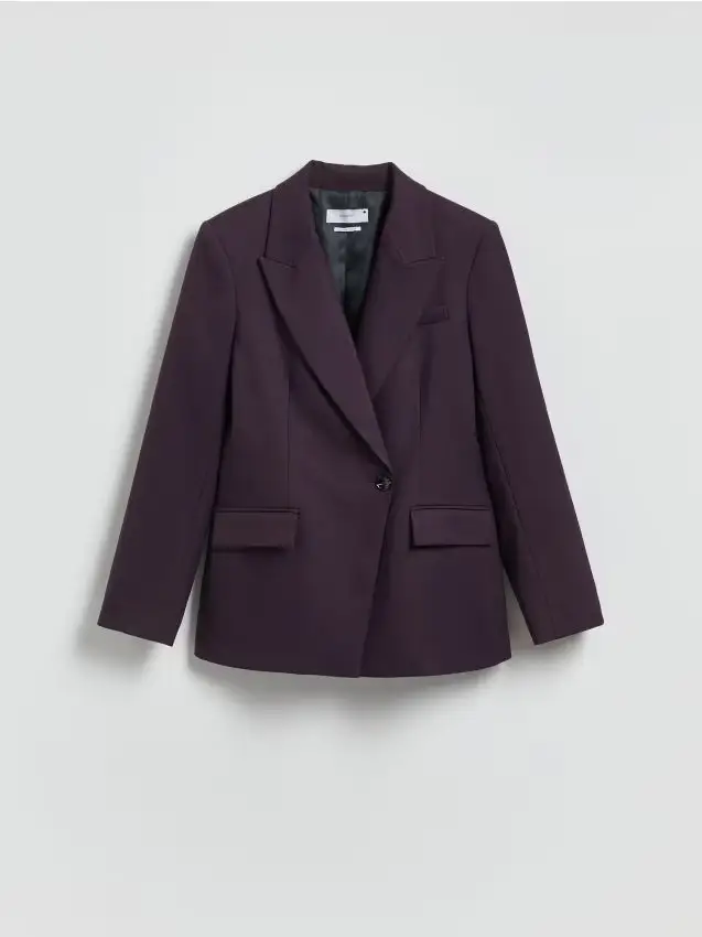 Blazer in misto viscosa - viola acciaio