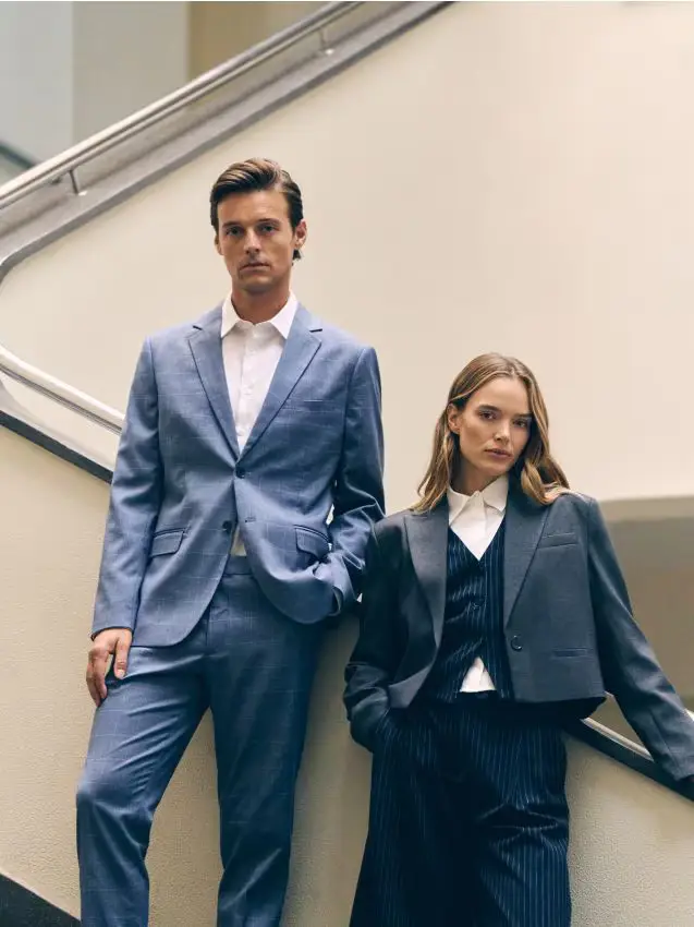 Blazer slim fit a quadri - indaco