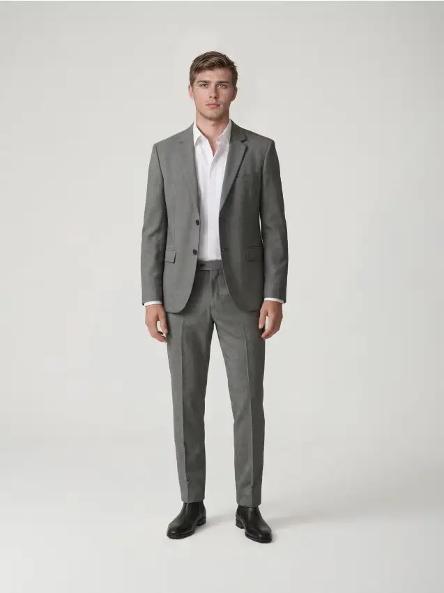 Blazer slim fit con viscosa - grigio scuro