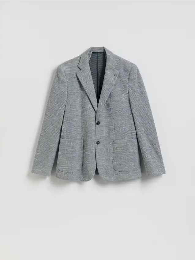 Blazer slim in maglia - grigio medio