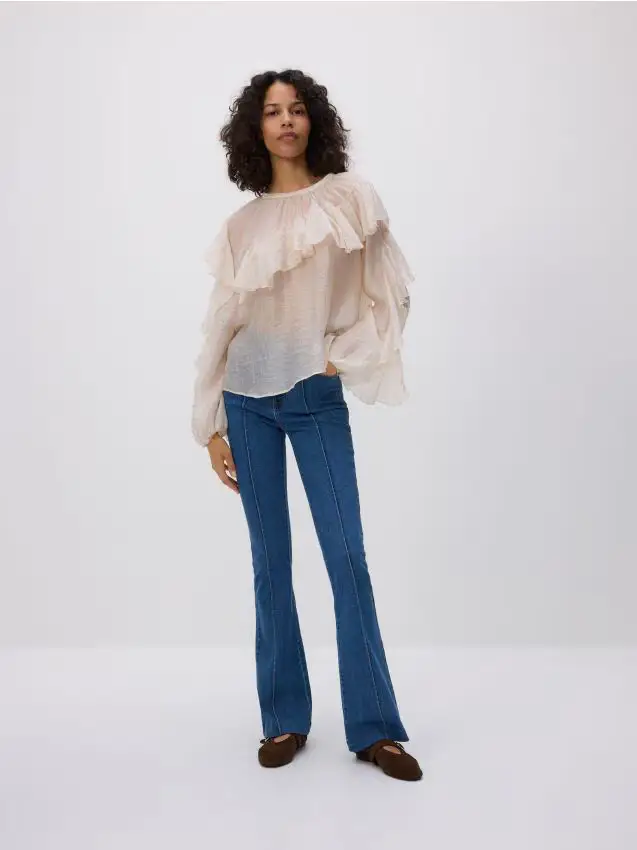 Blusa a balze - panna