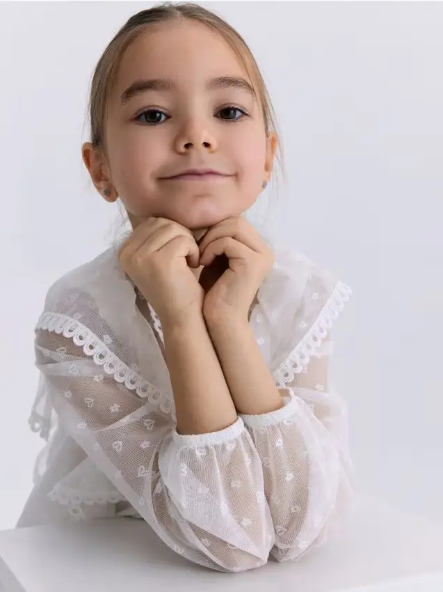 Blusa a balze - panna