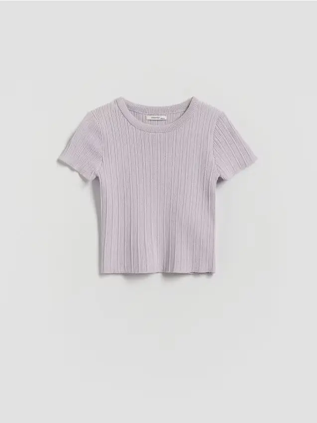 Blusa a costine - lavanda