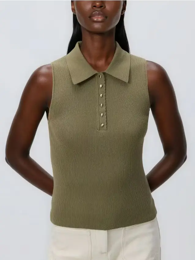 Blusa a costine - verde oliva chiaro