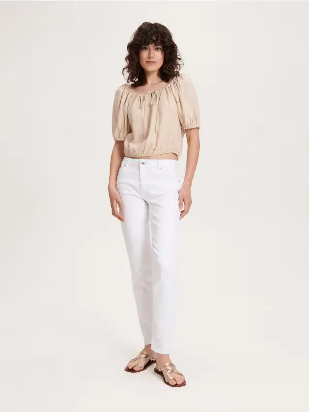 Blusa a spalle scoperte - beige