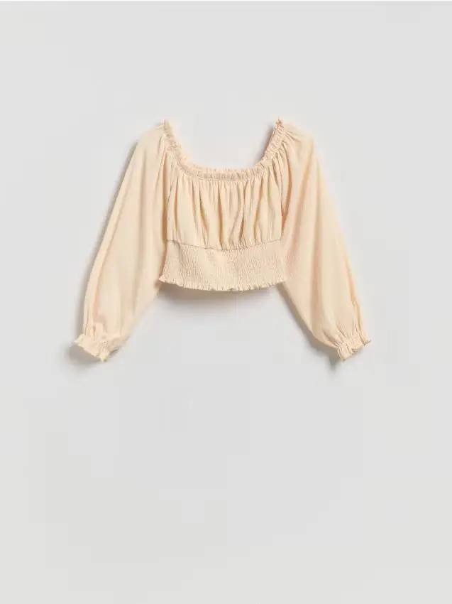 Blusa con arricciatura - giallo chiaro