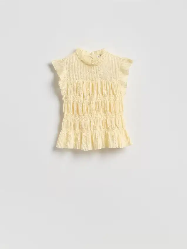 Blusa con arricciatura - giallo chiaro