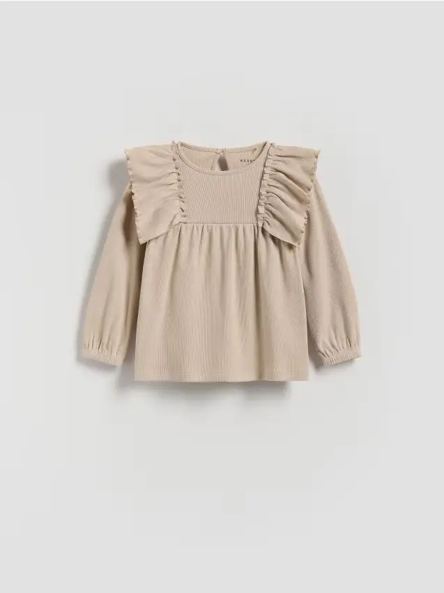 Blusa con balza - beige