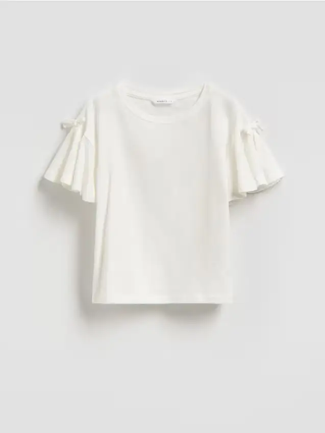Blusa con balza - panna