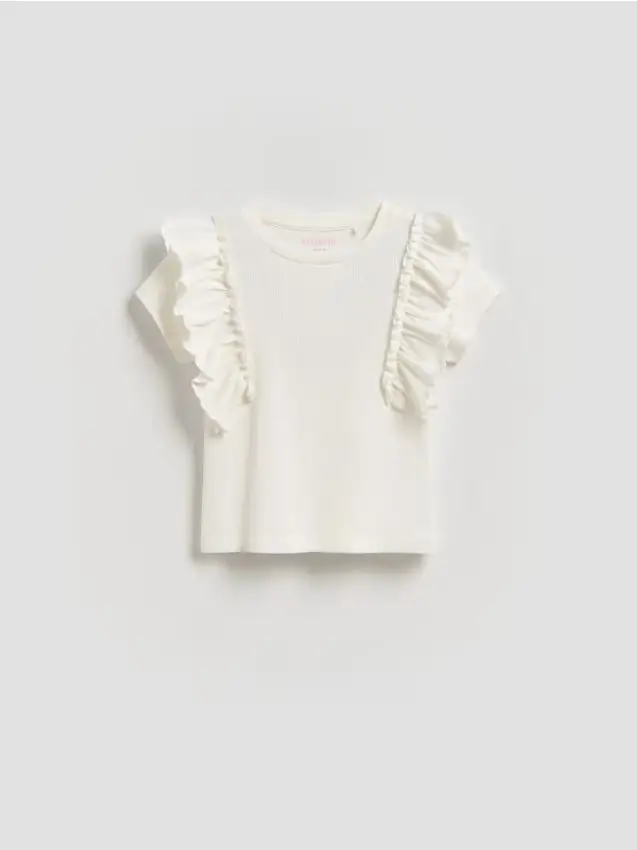 Blusa con balza - panna