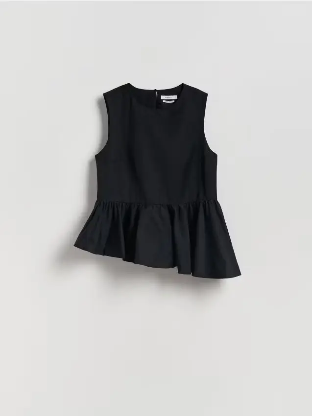 Blusa con base svasata - nero