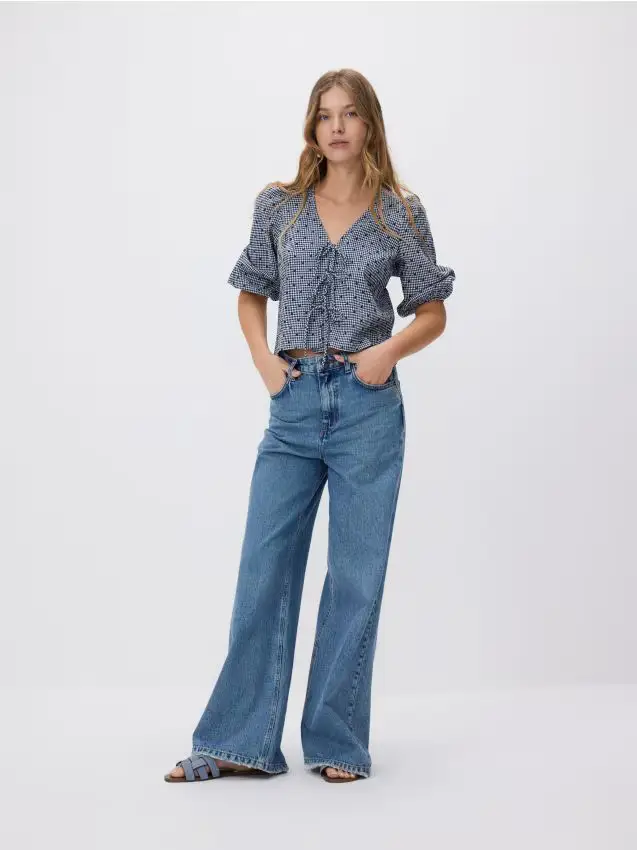 Blusa con lacci - nero