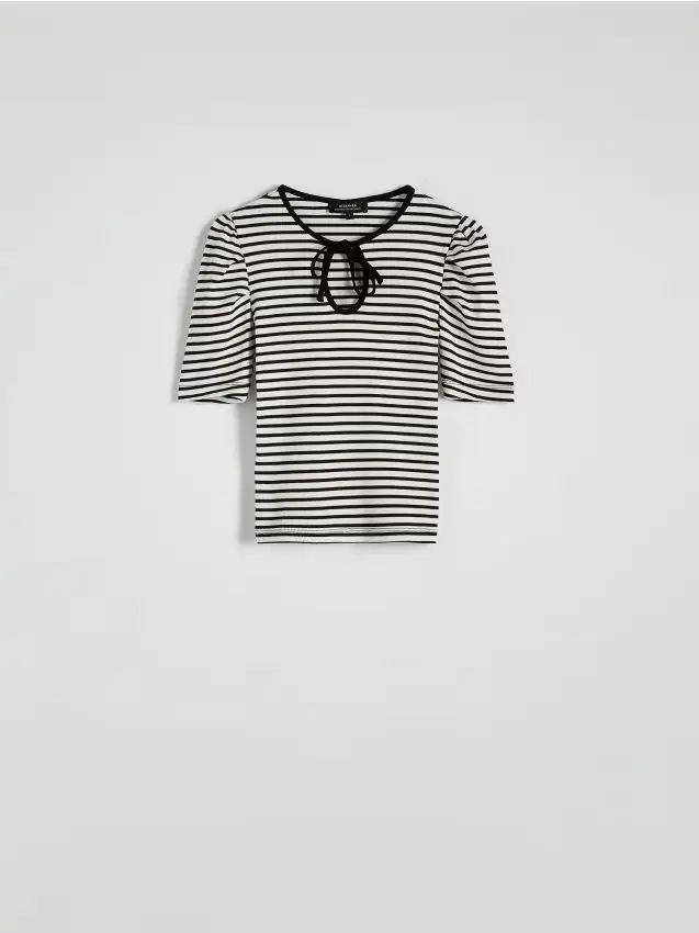 Blusa con maniche a palloncino - blu scuro