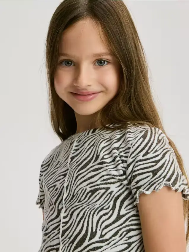 Blusa con motivo animalier - multicolore