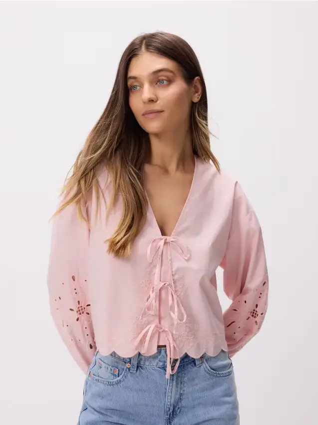 Blusa con nodo - pesca