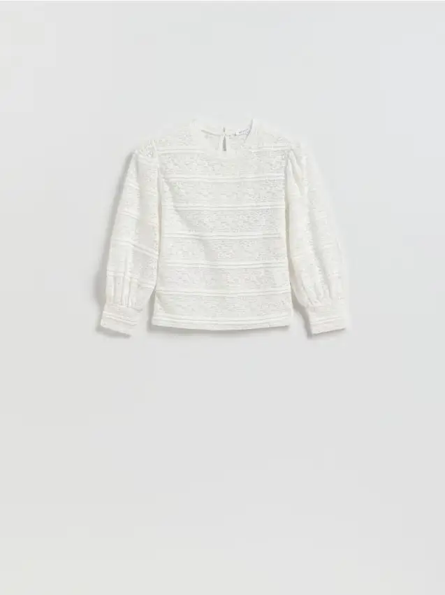 Blusa con pizzo - bianco