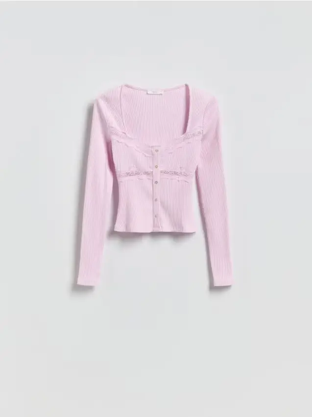Blusa con pizzo - rosa pastello