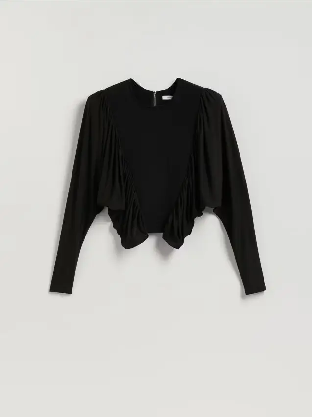 Blusa con spalline - nero