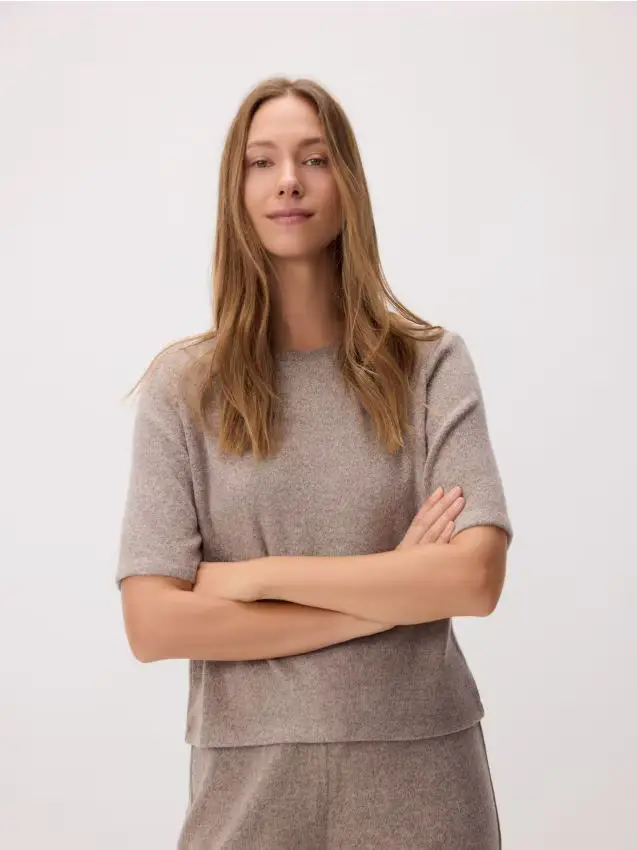 Blusa in jersey - caffè