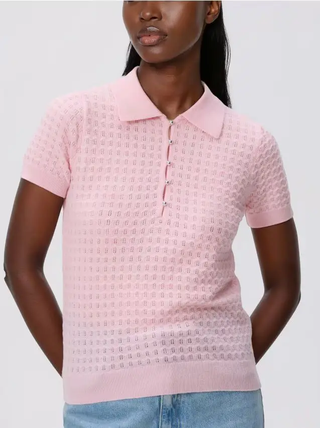 Blusa in jersey - rosa pastello