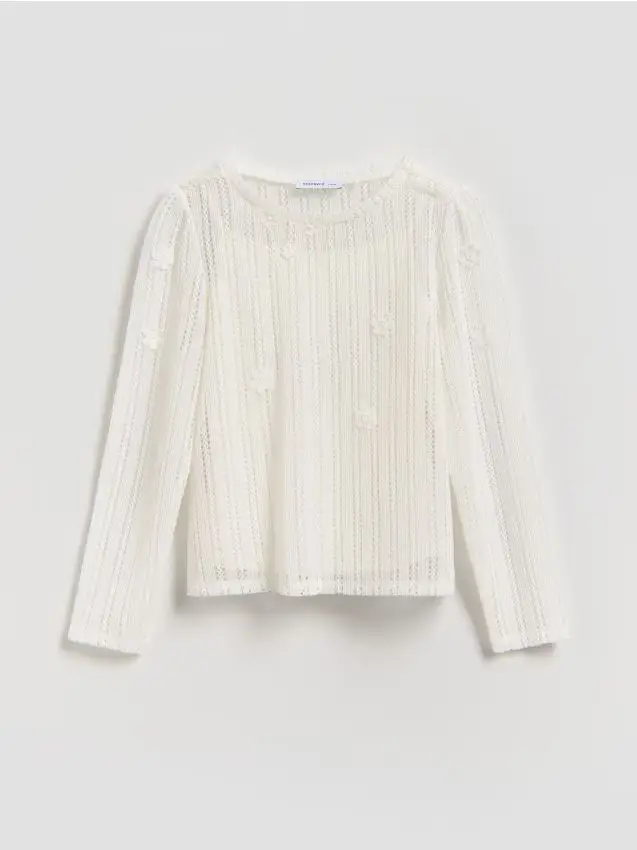 Blusa in maglia con top - panna