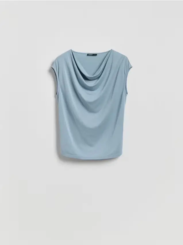 Blusa in misto modal - blu pallido