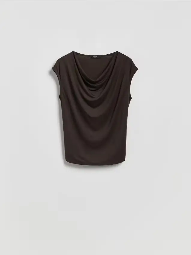 Blusa in misto modal - marrone scuro