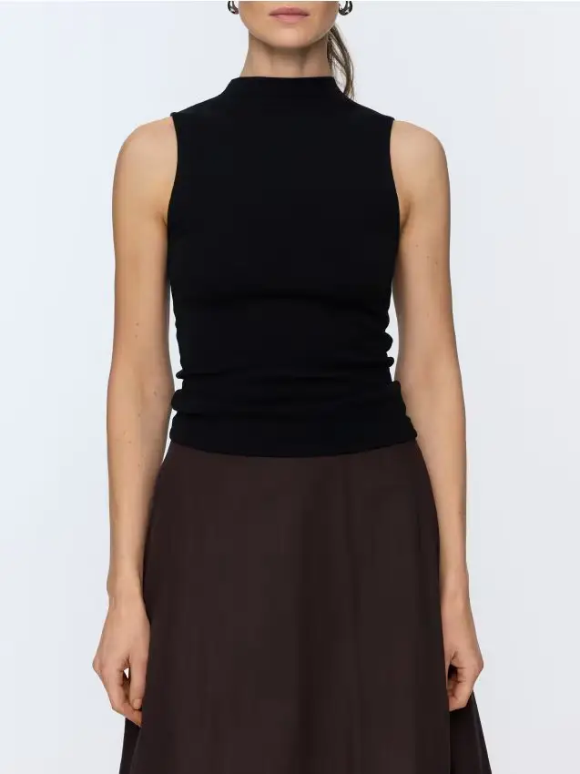 Blusa in misto modal - nero