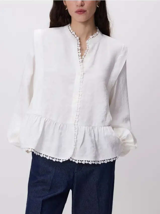 Blusa in misto modal - panna