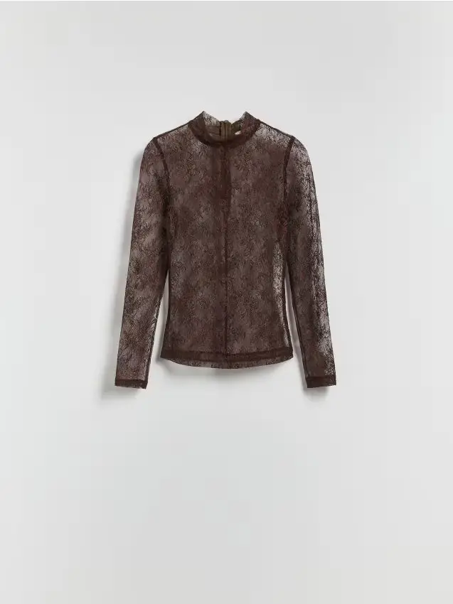 Blusa in pizzo - maroon