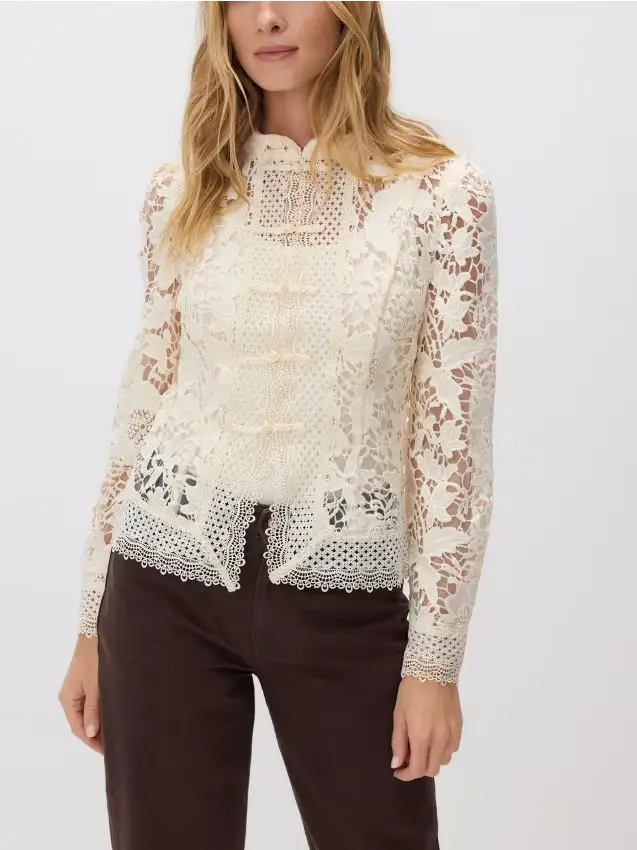 Blusa in pizzo - panna