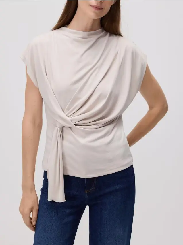 Blusa kimono in modal - nude