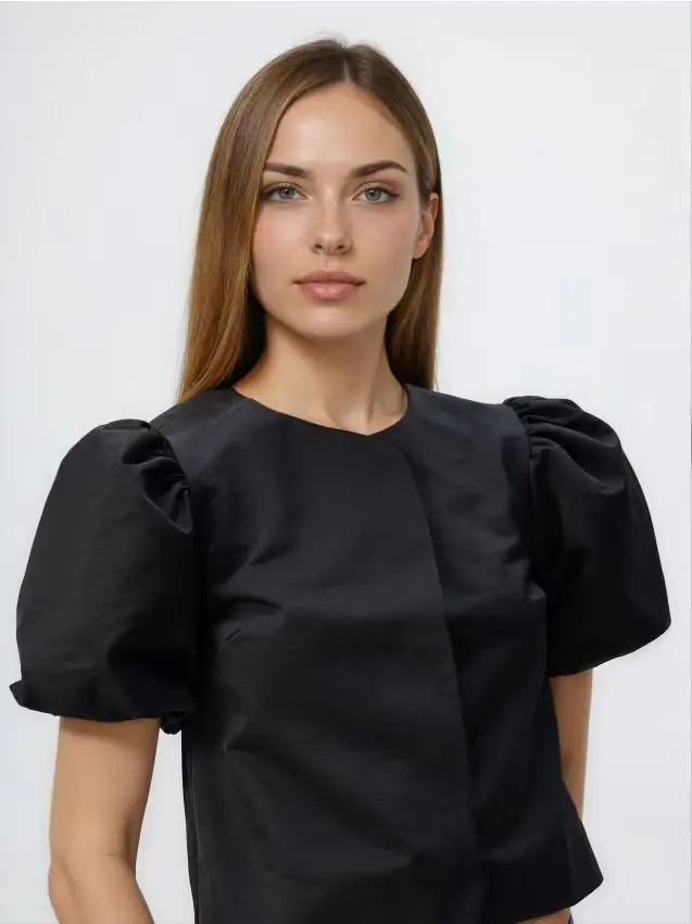 Blusa maniche a palloncino - nero
