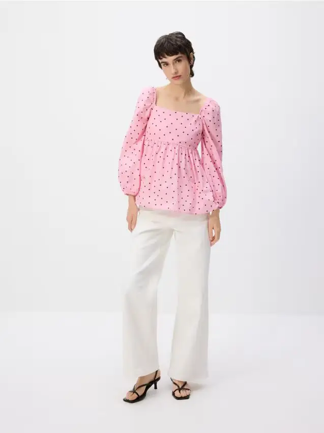 Blusa maniche a palloncino - rosa