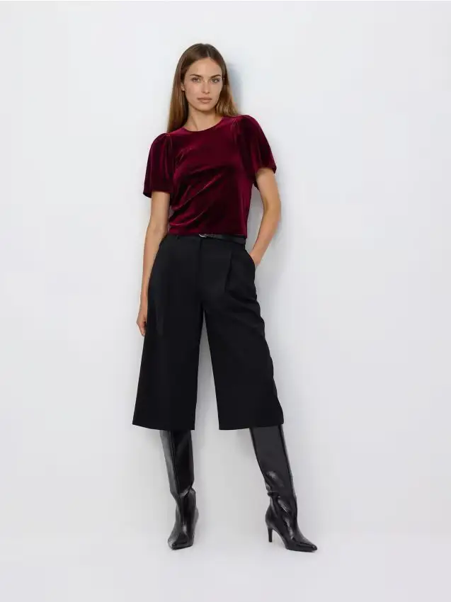 Blusa maniche a palloncino - rosso