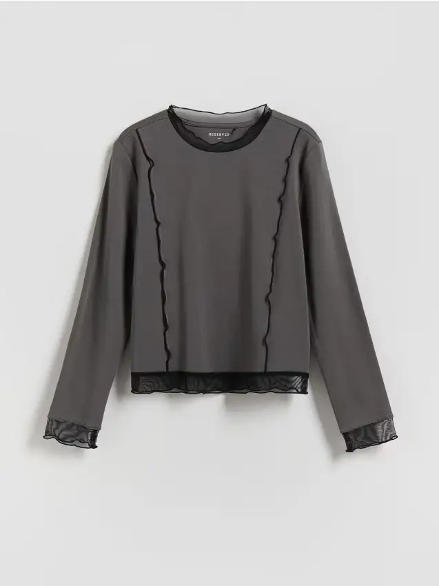 Blusa semplice trasparente - grigio scuro
