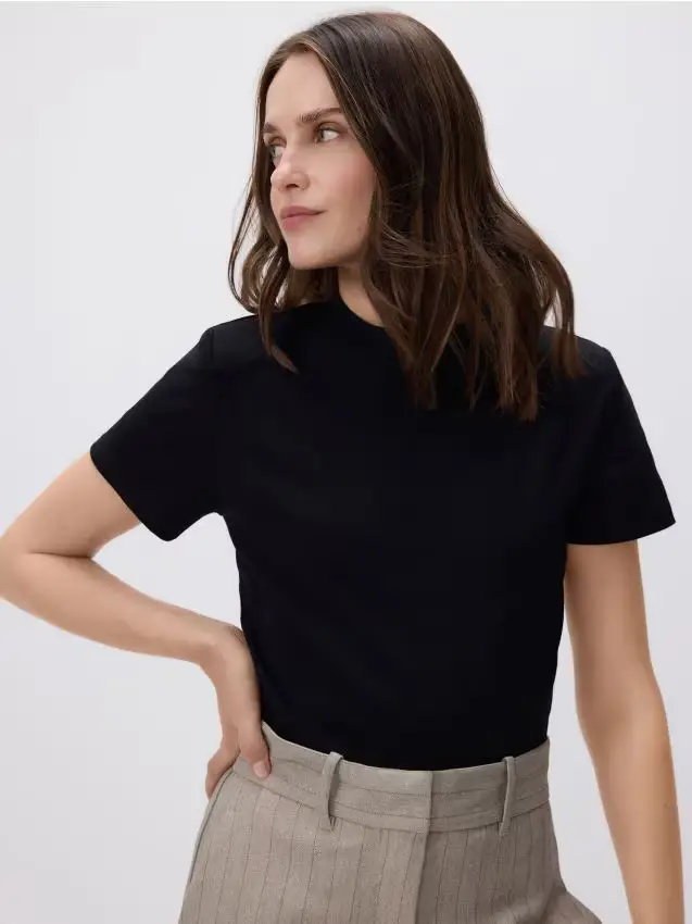 Body in misto cotone - nero