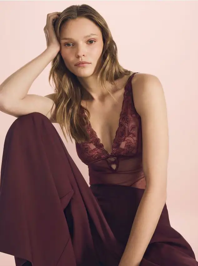 Body in pizzo - mogano