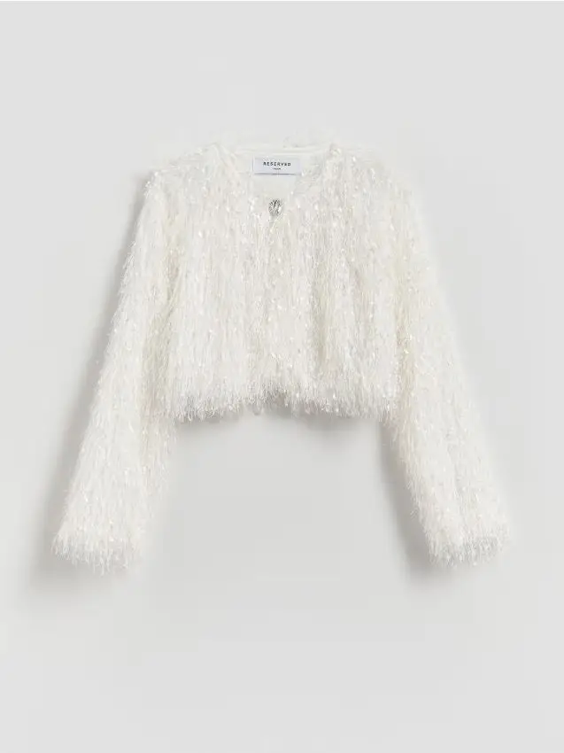 Bolero in ecopelliccia - panna