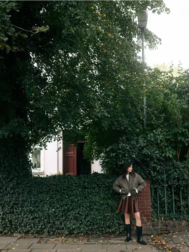 Bomber in misto lana - verde-marrone