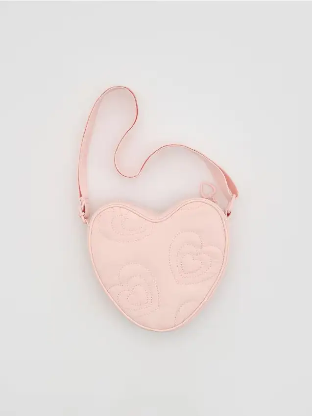 Borsa a tracolla a forma di cuore - rosa pastello