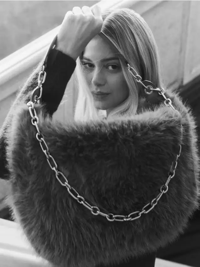 Borsa a tracolla in pelliccia - maroon