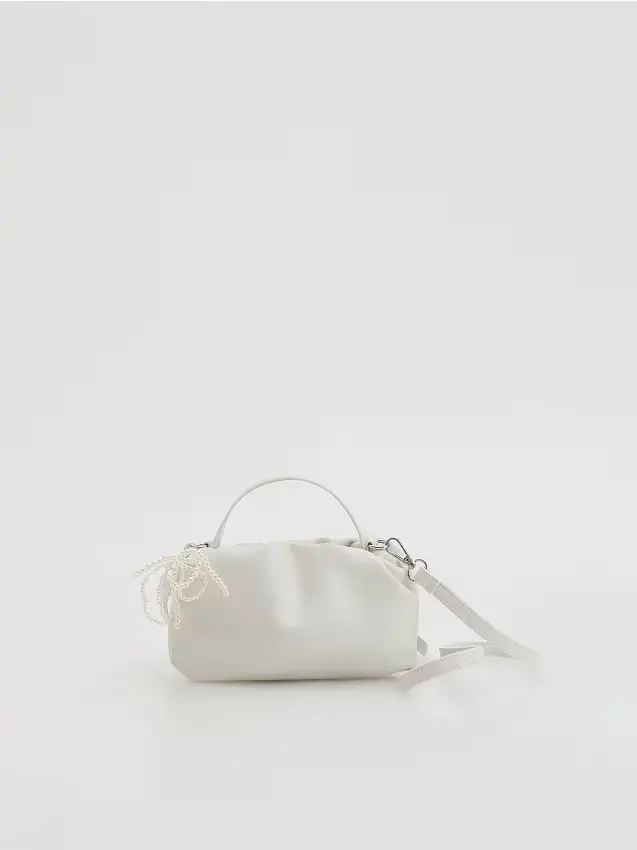 Borsa con porta‑ciondolo - bianco