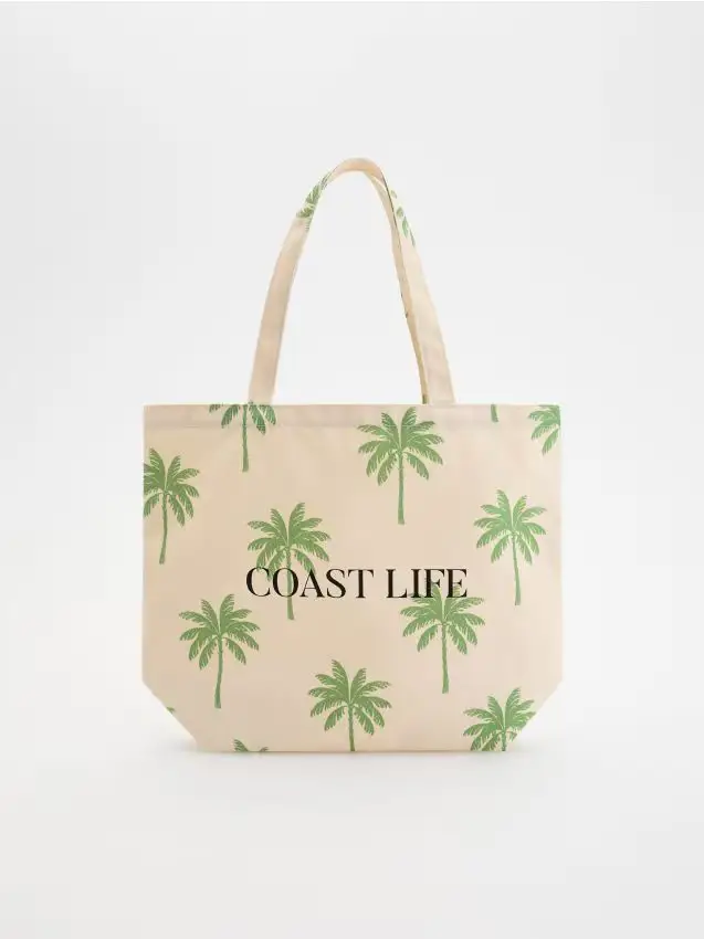 Borsa in tela stampata - verde