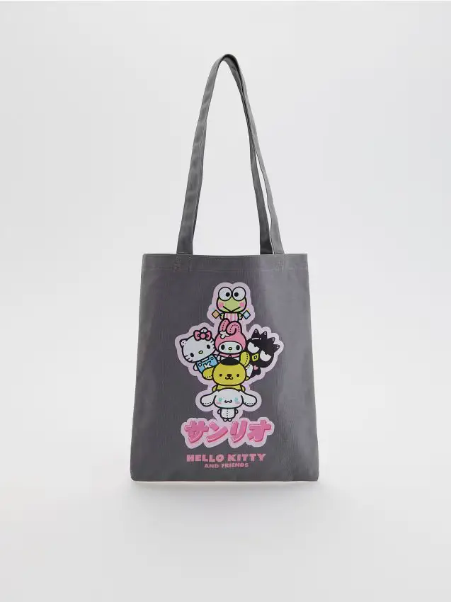 Borsa in tessuto Hello Kitty & Friends - grigio scuro