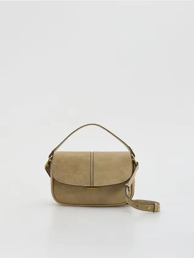 Borsa in tessuto scamosciato - beige